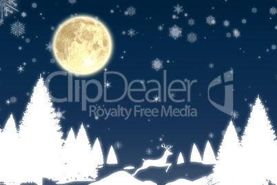 Composite image of christmas scene silhouette