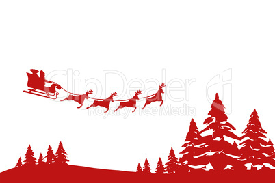 Composite image of christmas scene silhouette