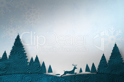 Composite image of christmas scene silhouette