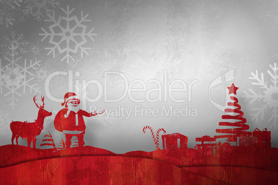 Composite image of christmas scene silhouette