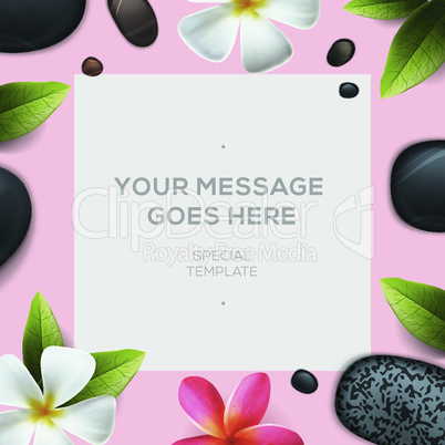 Health and beauty template, concept for spa salon, vector illustration.