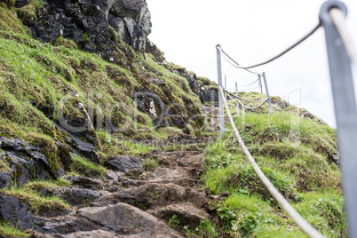 Walking path along a cliff