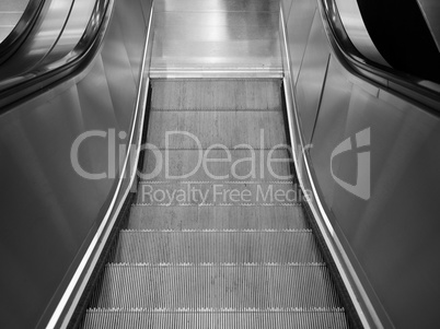 Black and white Escalator stair