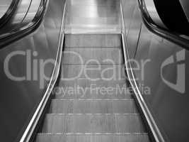 Black and white Escalator stair