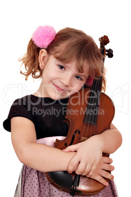 little girl with violin portrait