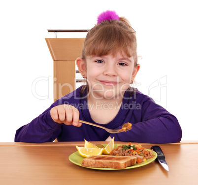 little girl eating