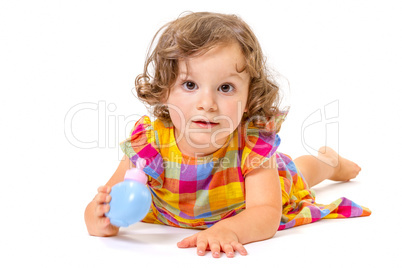 Cheerful little girl smiling