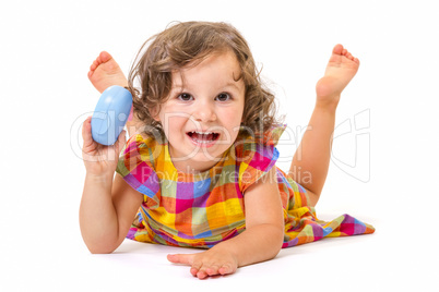 Cheerful little girl smiling