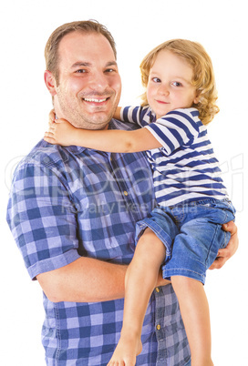 The portrait of a little boy and his father