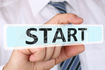 Business man Konzept mit Start Anfang Beginn