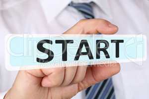 Business man Konzept mit Start Anfang Beginn