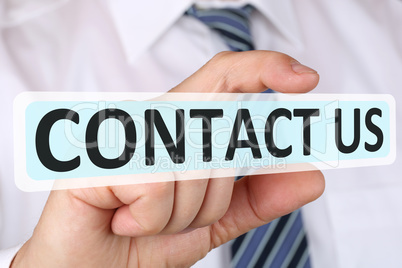 Business man Konzept mit Kontakt Contact us Kundendienst
