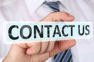 Business man Konzept mit Kontakt Contact us Kundendienst