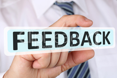 Business man Konzept mit Feedback Kundendienst Service