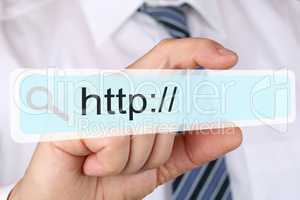 Business man Konzept mit Suche suchen Internet Suchmaschine