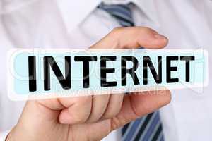 Business man Konzept mit Internet online