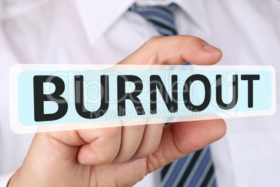 Business man Konzept mit Burnout krank Krankheit im Job Stress
