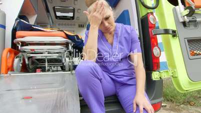 Emergency medical service stressed paramedic blaming himself for loss a patient