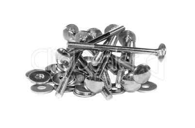 A handful of the mounting bolts and washers