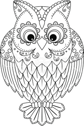 Abstract outline of big owl