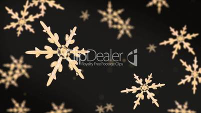 snowflakes focusing background gold dark hd