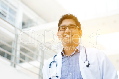 Asian Indian medical doctor smiling