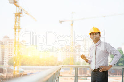 Asian Indian male site contractor engineer portrait