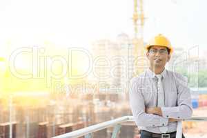 Asian male site contractor engineer