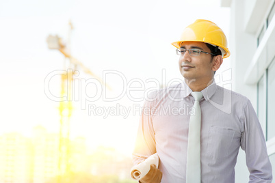 Handsome Asian Indian male site contractor engineer