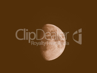 Retro looking Gibbous moon