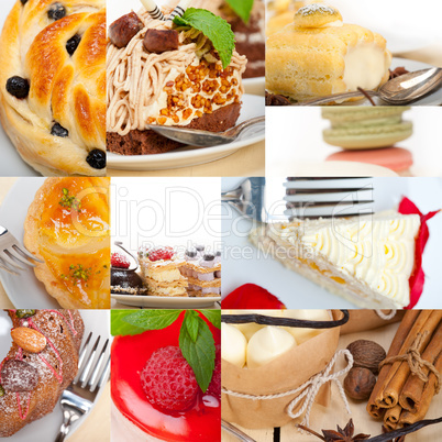 fresh dessert cake collage