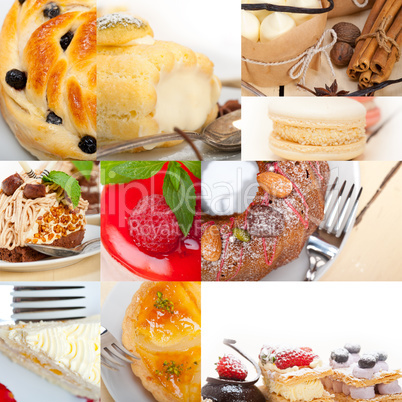 fresh dessert cake collage