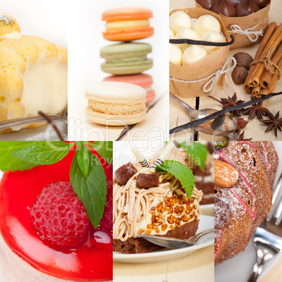 fresh dessert cake collage