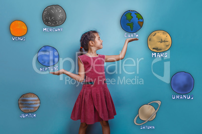 teen girl laughing and holding hands stretched planets of the so