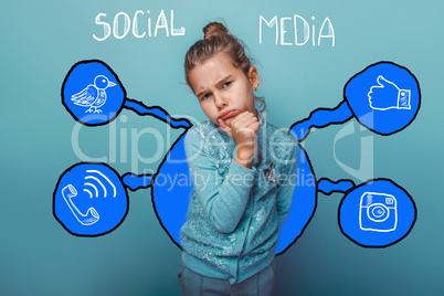 holding girl  hand chin lost in thought social media infographi