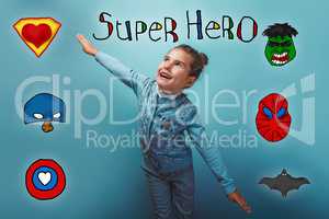 Girl spread her arms wide flight of happiness and joy superhero
