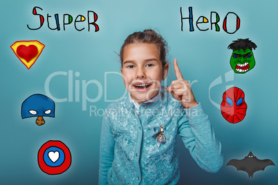Girl thumbs up smile lifted insight super hero super power at th