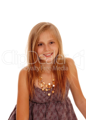 Lovely little girl in a portrait image.