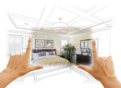 Hands Framing Custom Bedroom Drawing Photograph Combination