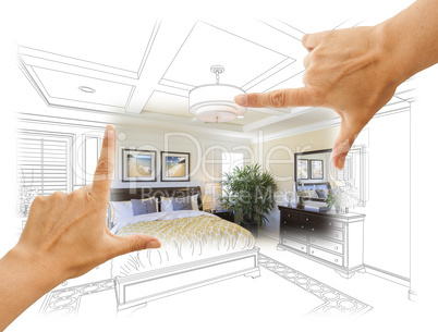 Hands Framing Custom Bedroom Drawing Photograph Combination