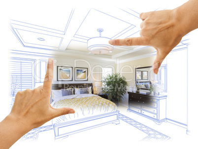 Hands Framing Custom Bedroom Drawing Photograph Combination