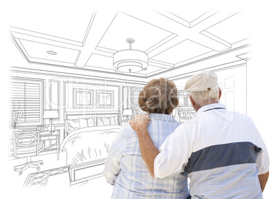 Senior Couple Looking Over Custom Bedroom Design Drawing