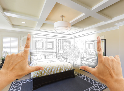 Hands Framing Custom Bedroom Drawing Photograph Combination