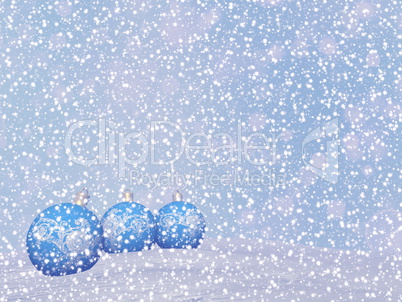 Blue Christmas balls - 3D render