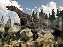 Iguanodon roaring - 3D render