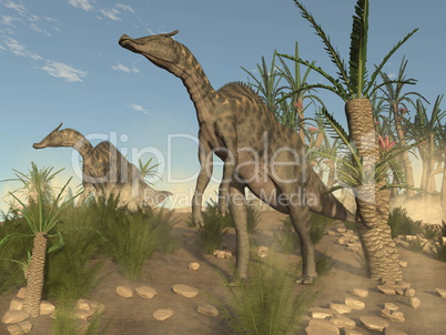Saurolophus dinosaurs - 3D render
