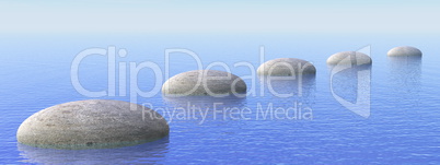 Steps on the ocean - 3D render