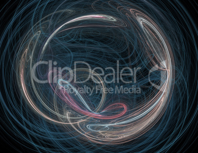 image of one Digital Fractal on Black Color