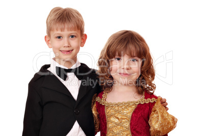 boy and little girl posing