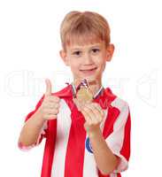 boy with gold medal winner
